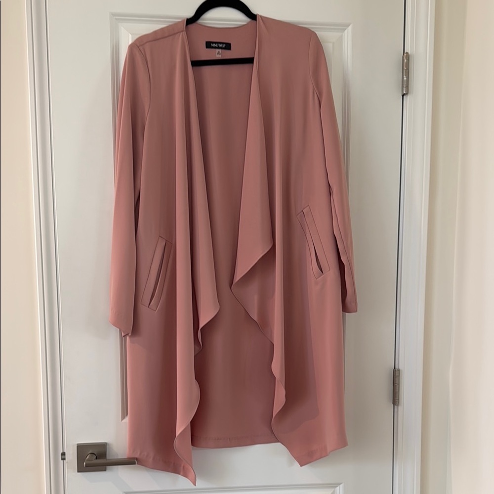 Nine West Pink Cape Jacket with Waterfall Front